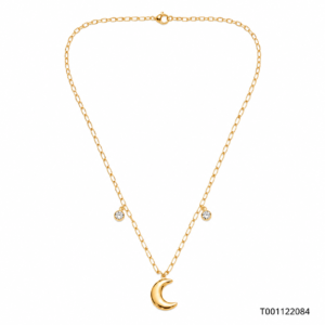 Cadena Luna Brillante Dorada